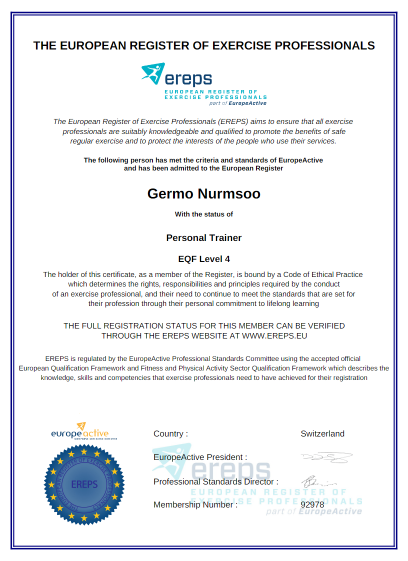 European Register of Exercise Professionals